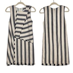 NWT TESS GIBERSON Linen and Cotton Blend Striped Shift Dress. Size 0